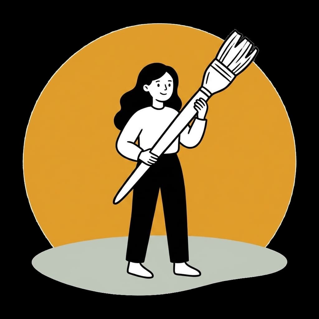 큰 붓을 들고 있는 ARTTY
